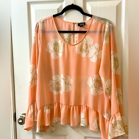 a.n.a Tops - A.N.A blouse size Large, women size XL, peace and white colors. Very stylish.